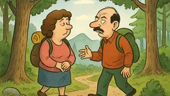 Ανέκδοτο: Το ζευγάρι περπατά στο δάσος...