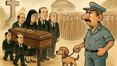 Ανέκδοτο: Στο νεκροταφείο, ουρά για το σκυλί