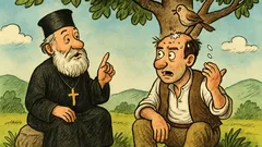 Ανέκδοτο: Παπάς και χωριάτης κάτω απ’ δέντρο, ξαφνικά