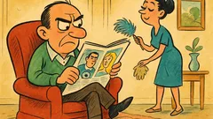 Ανέκδοτο: Ο σύζυγος διαβάζει εφημερίδα στο σαλόνι