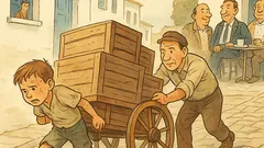 Ανέκδοτο: Αγοράκι σπρώχνει καρότσι στην ανηφόρα