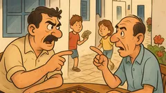 Ανέκδοτο: Δύο φίλοι στο καφενείο τσακώνονται