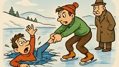 Ανέκδοτο: Δύο φίλοι σε παγωμένη λίμνη