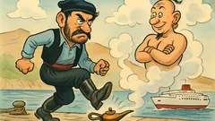 Ανέκδοτο: Κρητικός στο λιμάνι κλωτσάει λυχνάρι