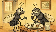 Ανέκδοτο: Δύο μύγες συζητούν στο τραπέζι