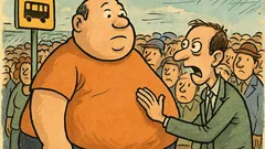 Ανέκδοτο: Στη στάση, ο χοντρός… «αναπνέει»!