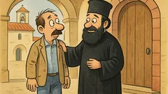 Ανέκδοτο: Ένας άντρας βλέπει φίλο καλόγερο