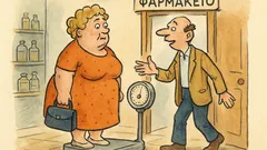 Ανέκδοτο: Μια παχουλή κυρία ζυγίζεται στο φαρμακείο
