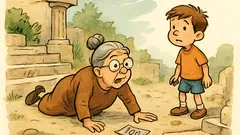 Ανέκδοτο: Ο Τοτός περπατά με τη γιαγιά