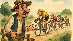 Ανέκδοτο: Ένας χωρικός βλέπει ποδηλατικό αγώνα
