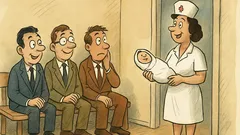 Ανέκδοτο: Σ’ ένα μαιευτήριο κάθονται τέσσερις μπαμπάδες