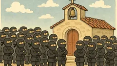 Ανέκδοτο: 100 νίντζα έξω απ’ την εκκλησία